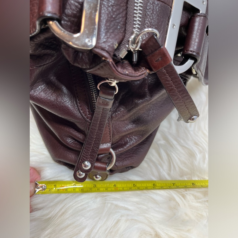 B Makowsky  Merlot Leather Genuine Leather Double Straps/ Shoulder bag/ - Picture 13 of 17